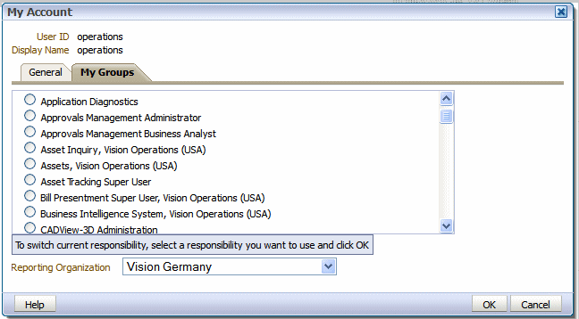 Switching E-Business Suite Responsibilities