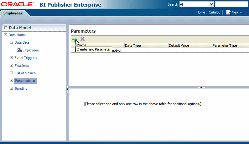 Create new parameter