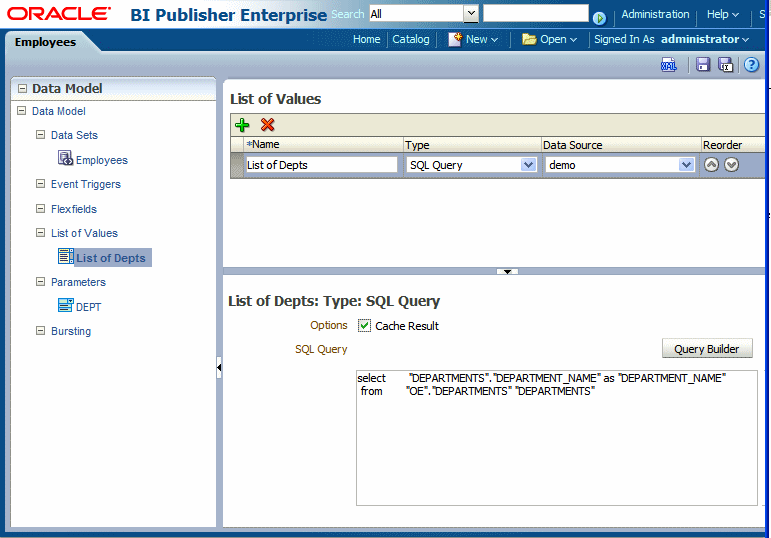 SQL Query type list of values